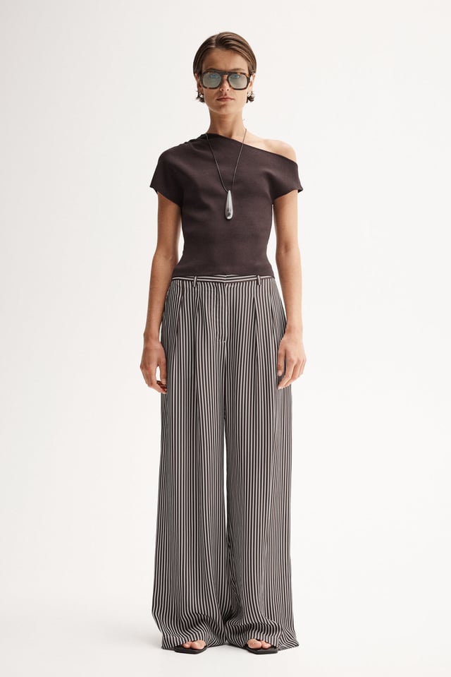 Jamie Stripe Pant Brown Stripe