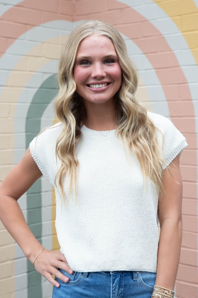 Evelynn Sweater Top, Cream