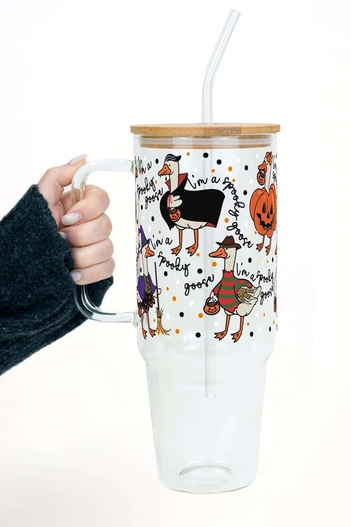 Spooky Goose Tumbler with Lid and Straw