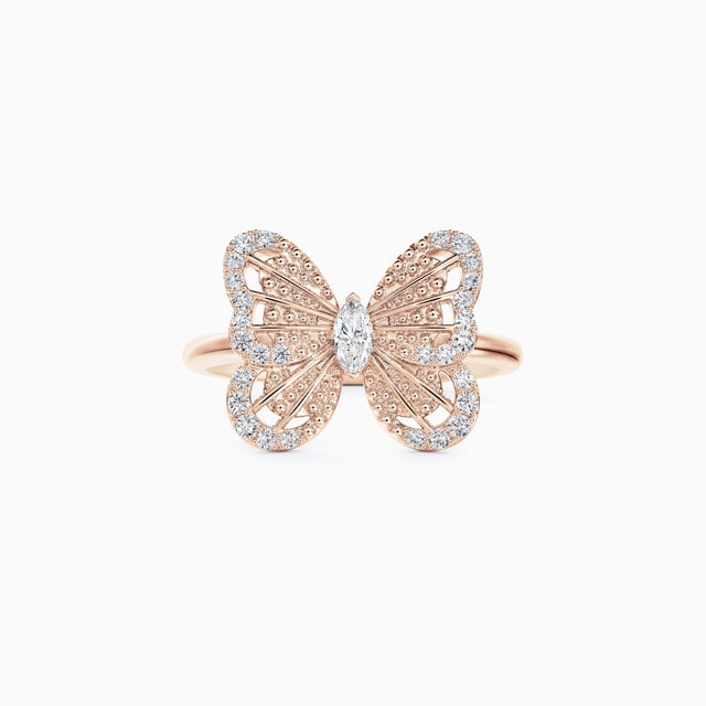 Portraits of Nature Butterfly Ring in Rose Gold