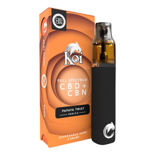 Koi Full Spectrum CBD + CBN Disposable Vape Bar (2 Gram) - Papaya Twist (Indica)