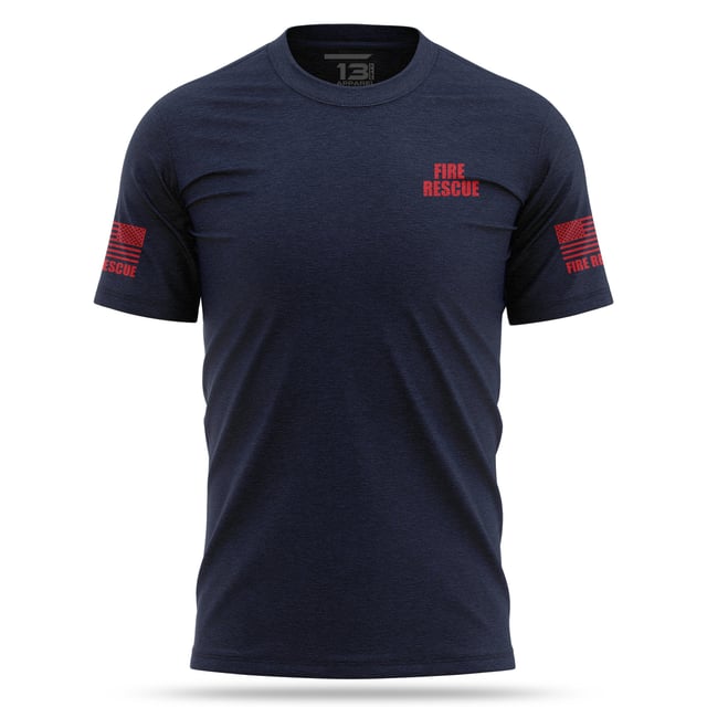 [FIRE RESCUE] 100% Cotton Shirt [NVY/RED]