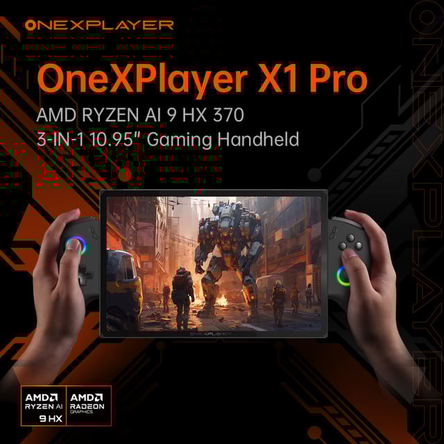 ONEXPLAYER X1 PRO AMD Ryzen™ AI 9 HX 370, 10.95'' 3-In-1 Redefining Handheld Gaming Device(Presale, shipping time starts from 3rd, Jan)