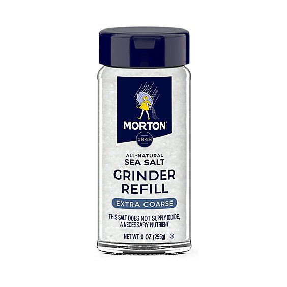 Morton Non-Iodized Extra Coarse Sea Salt Grinder Refill - 9 Oz