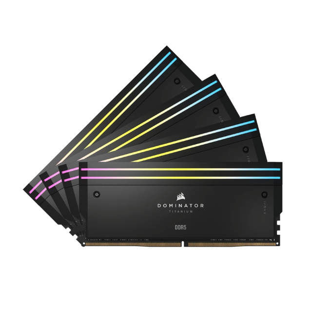 DOMINATOR® TITANIUM RGB 96GB (4x24GB) DDR5 DRAM 6000MT/s CL30 Intel XMP Memory Kit — Black