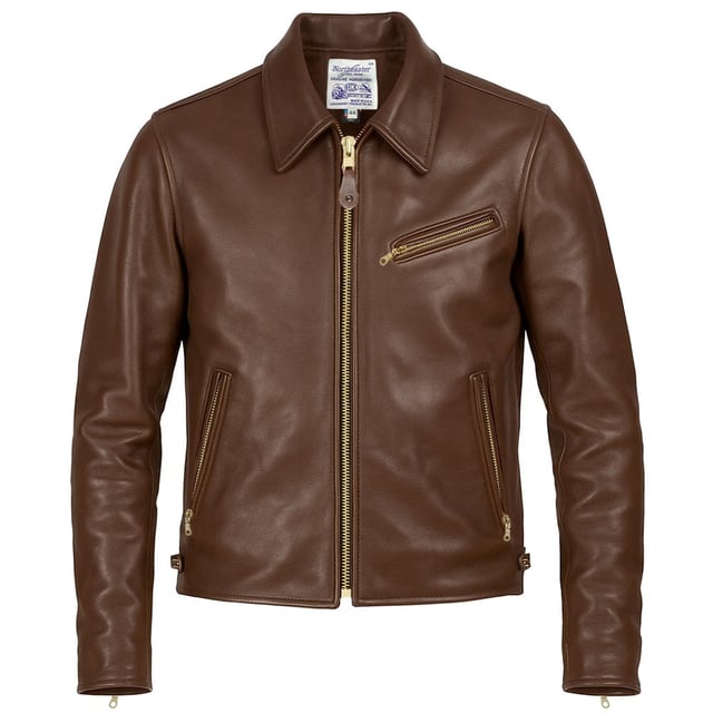 BECK® 777 Northeaster Flying Togs Brown Genuine Horsehide Motorcycle Jacket