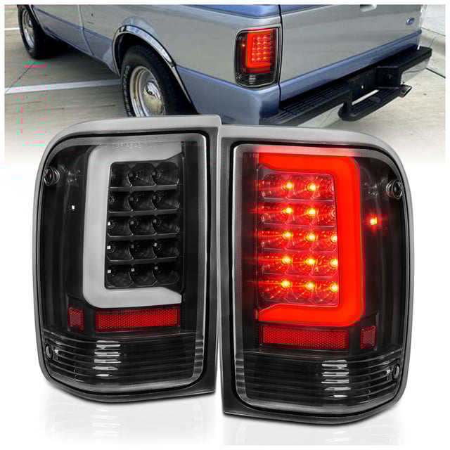 1994 Ford Ranger Driver and Passenger Side LED Tail Light, With bulb(s), Led, Clear Lens, Black Interior, LED Series 311359 by Anzo®
