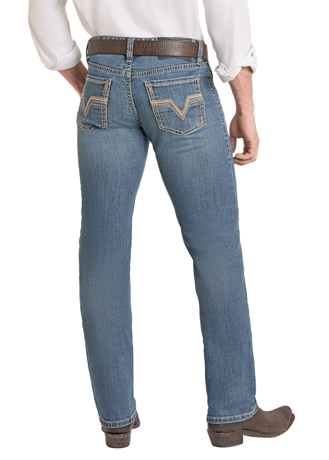 Slim Fit Classic Rope Stitch Pocket Straight Leg Jeans