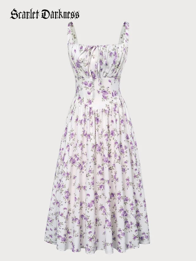 Women 2025 Spring & Summer Floral Dress with Pocket