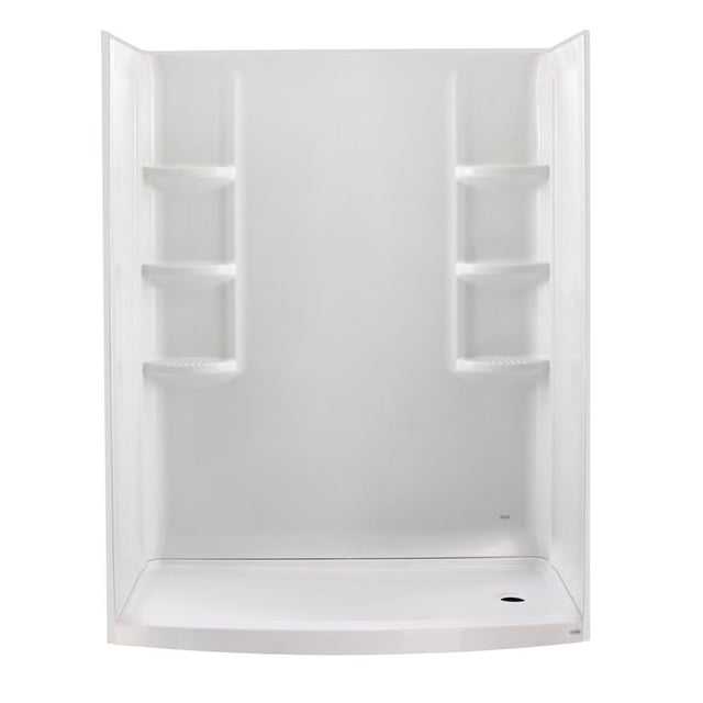 Ovation Curved 30 in. x 60 in. x 72 in. 3-piece Direct-to-Stud Alcove Shower Wall in Arctic White