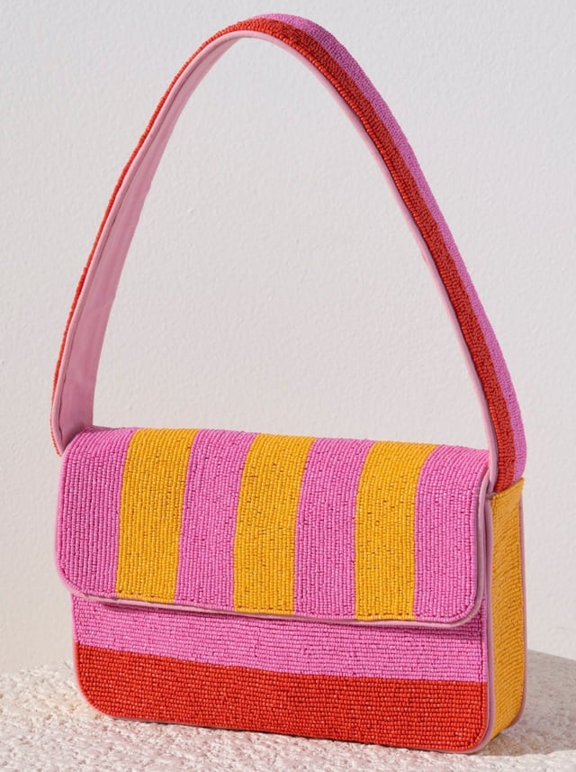 Shiraleah Taylor Beaded Shoulder Bag, Pink