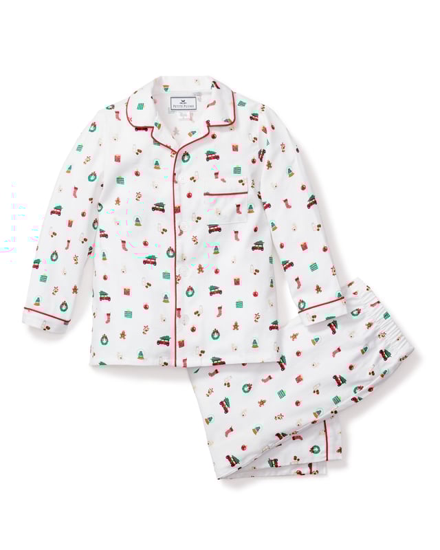 Kid's Twill Pajama Set in Winter Nostalgia