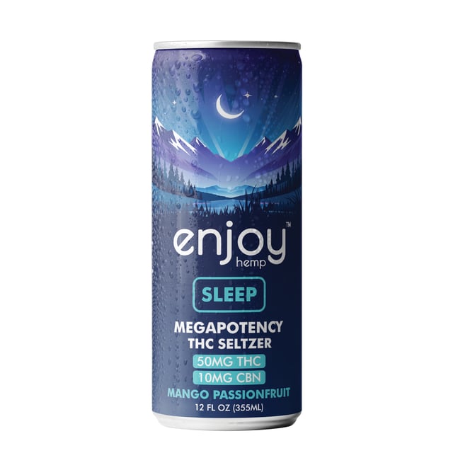 50mg THC + 10mg CBN Mango Passionfruit Seltzer for Sleep | Megapotency