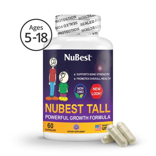 NuBest Tall, Powerful Growth for Kids & Teens (5+), Non-Milk Drinkers, 60 Capsules