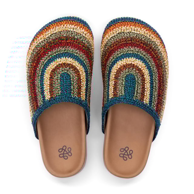 Bolinas Clog - Hand Crochet - Woodland Stripe