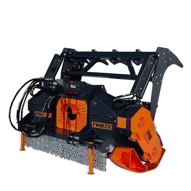 TMG Industrial 70” Forestry Brush Mulcher, Category 2 Hookup, Widia Cutting Teeth, 70-110 HP Tractors,  3-PTO Shaft Included, TMG-TMB72