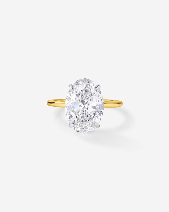 3.67 Oval Lab Diamond in Whisper Thin® Hidden Halo
