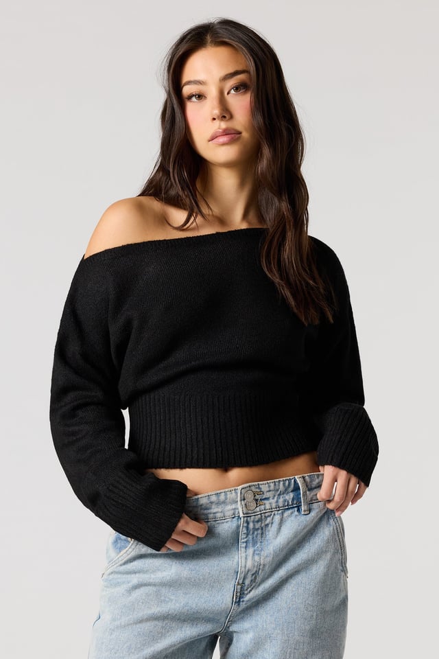 Boat Neck Knit Top
