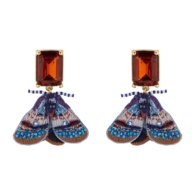 Purple Moth Earrings