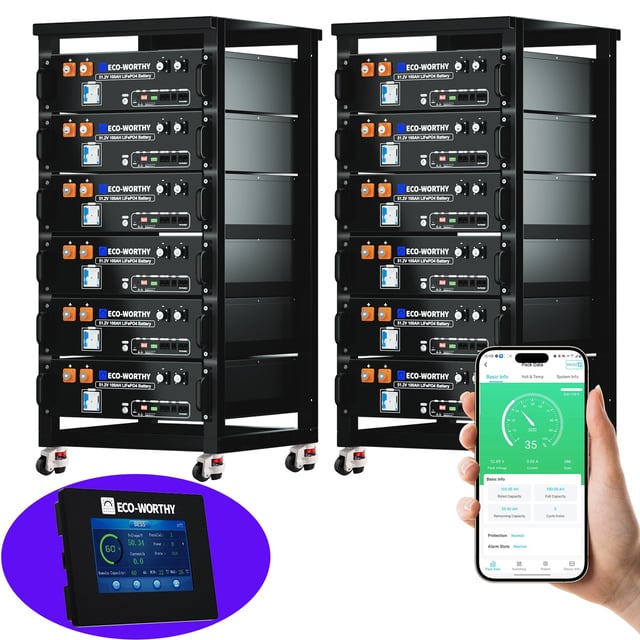 ECO-WORTHY 48V(51.2V) 100Ah Server Rack Battery With Bluetooth & Wifi | 5.12kWh Lithium Battery(Version 3)