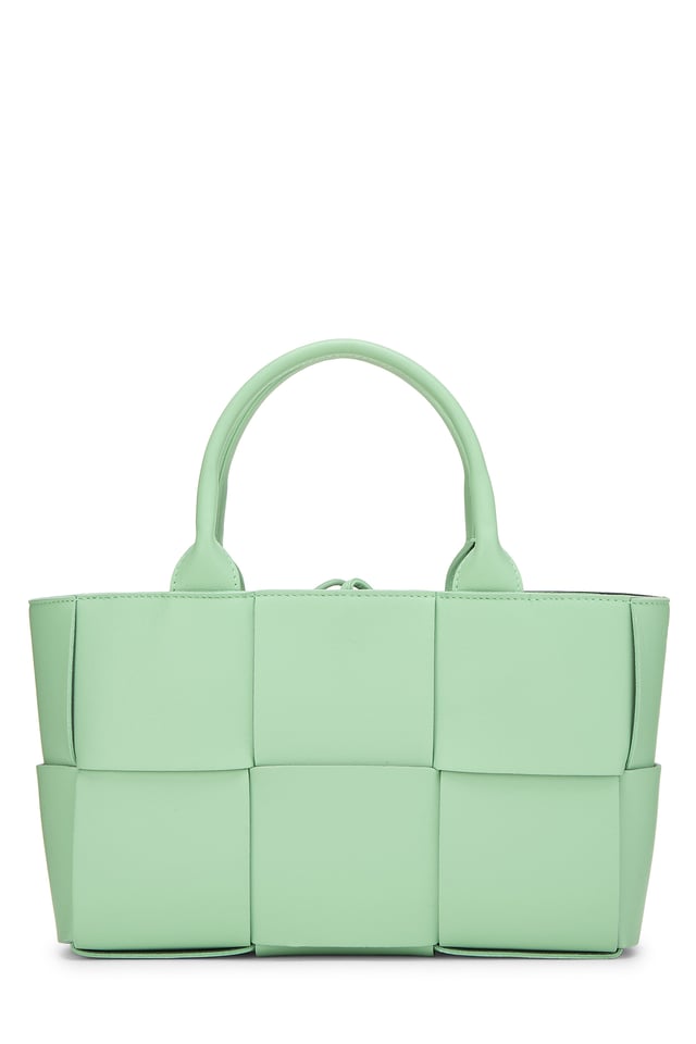 Green Calfskin Maxi Intrecciato Arco Tote Mini
