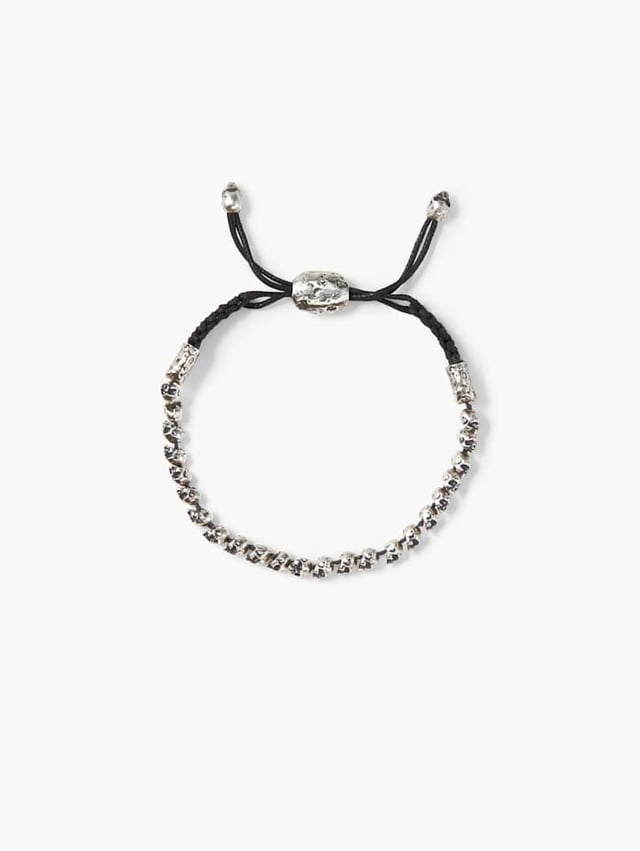 BEADED SILVER SKULL BRACELET