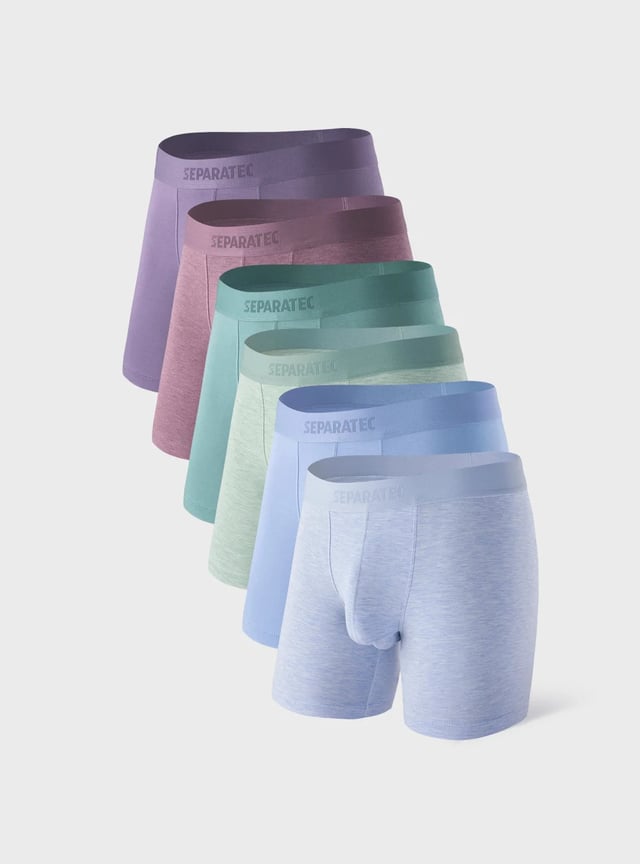 Colorful Bamboo Rayon Breathable Boxer Briefs 6 Pack