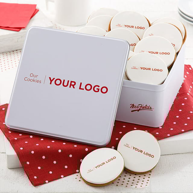 Custom Tin with Logo Cookies