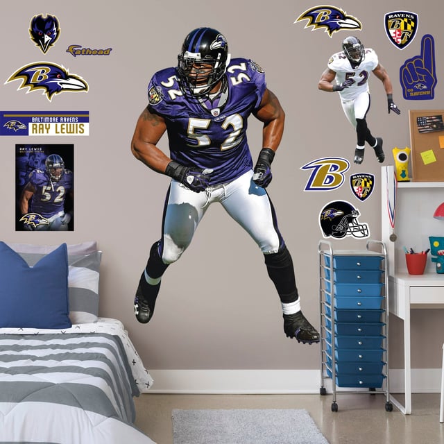 Ray Lewis - RealBig Legend Collection - Official NFL - Baltimore Ravens - Reusable Vinyl Wall Decals