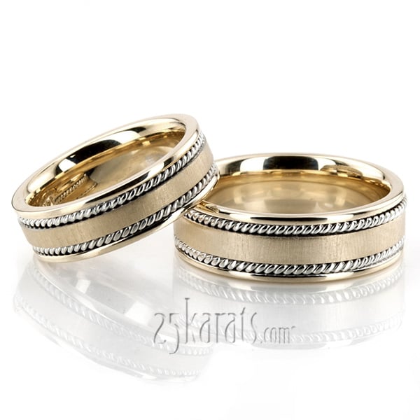 Bestseller Satin Hand Braided Wedding Ring Set