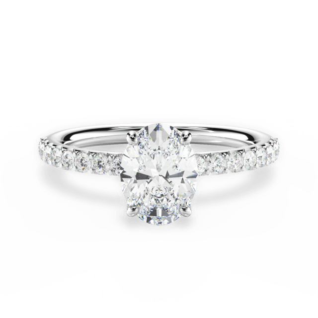 Gaia 14kt White Gold Oval Cut Engagement Ring