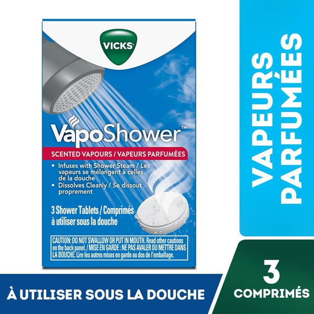 Vicks VapoShower, Shower Tablet, Shower Bomb, Aromatherapy Vapours, Eucaplytus & Menthol, Scented Vicks Vapour Steam
