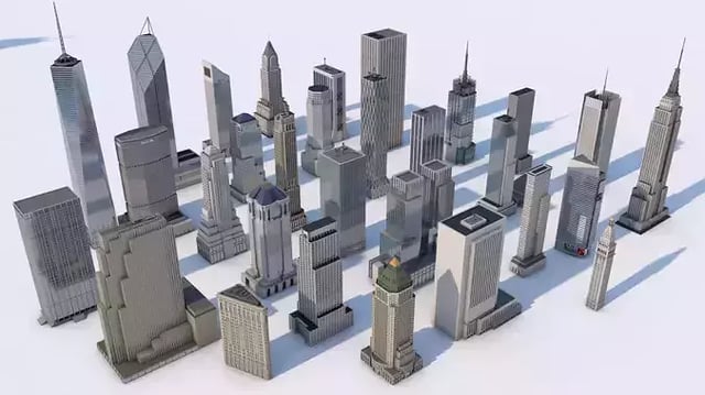 30 NYC Skyscrapers Buildings | 3D model