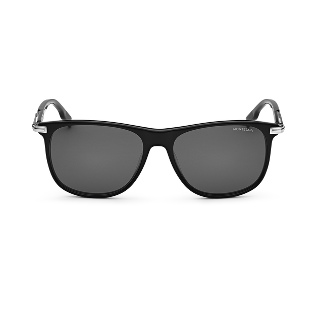 Rectangular Sunglasses with Black-Colored Acetate Frame