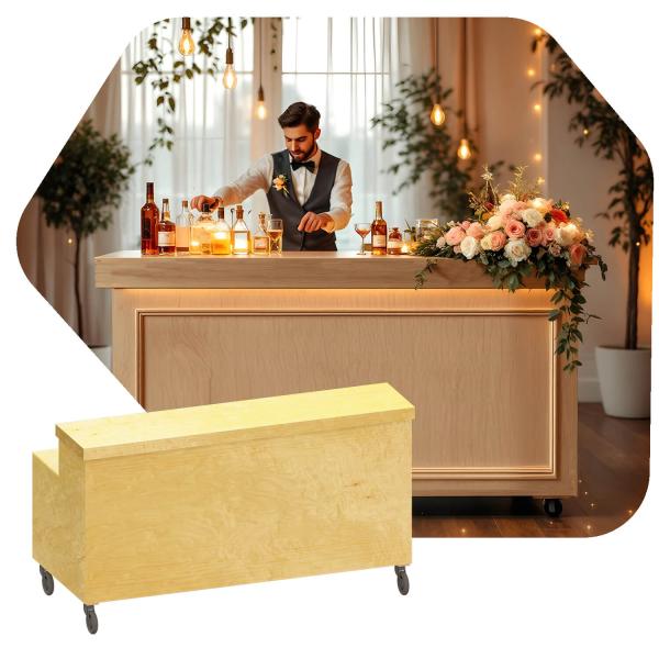 Collapsible Two Tier Mobile Bar - Choose your Size!