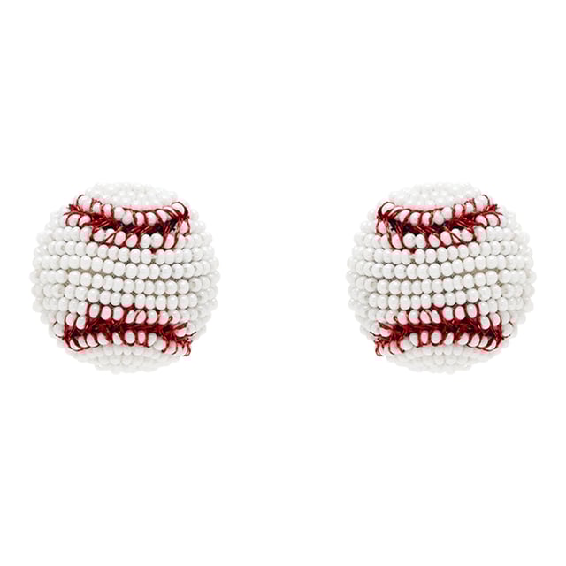 Baseball Studs White Red