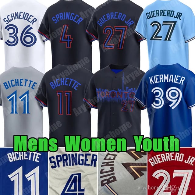 Vladimir Guerrero Jr. 11 Bo Bichette Baseball Jersey Alejandro Kirk Daulton Varsho Chad Green Davis Schneider Blue Jays Max Scherzer Kevin Gausman Anthony Santander