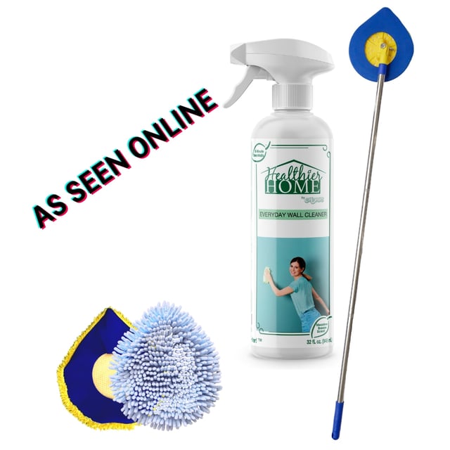 5 Minute CleanWalls Bundle (CleanWalls Tool, Spray, & Baseboard Duster)