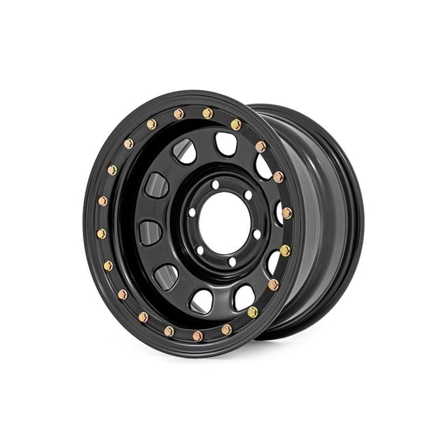 Rough Country Steel Simulated Bead Lock Wheel | Black | 17x9 | 5x5 | 3.30 Bore | -12 (RC51-7873SL)