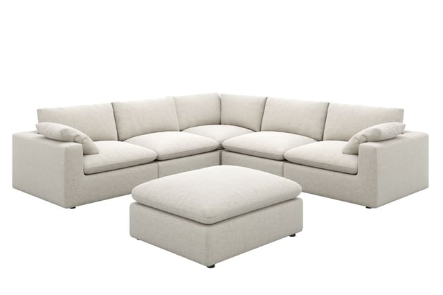 Dawson L-Shape Sectional Sofa with Ottoman