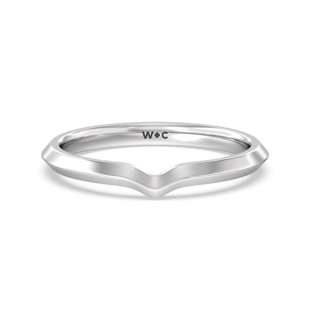 Six Prong Knife Edge Wedding Band