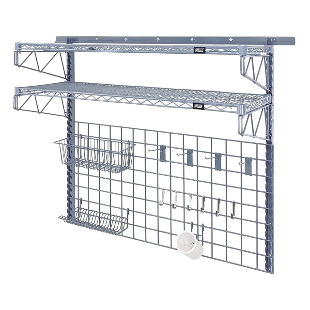 Quantum Food Service 56" Store Grid Wire Wall Mounted Shelf, Gray (SGK-562448-1GY)