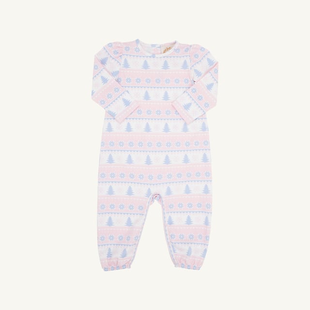 Long Sleeve Penny's Playsuit - Fairisle Flurries (Pink)