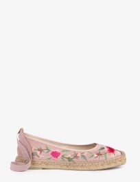 Allegra Embroidered Satin Espadrille
