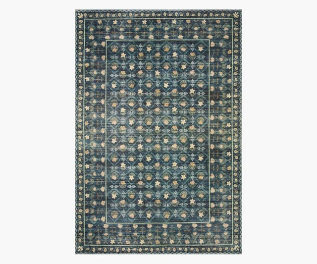 Eden Lattice Power Loomed Rug - Indigo