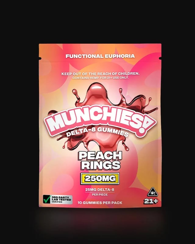 Peach Rings 250mg Delta 8 Gummies