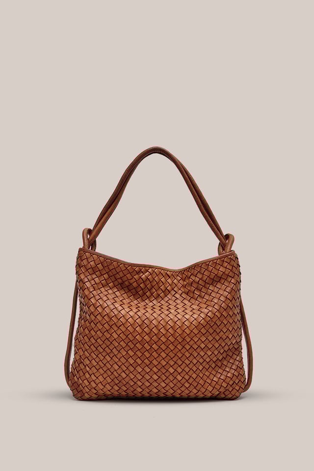 Woven Bella Tan 2-in-1 Convertible Backpack Tote - PRE ORDER