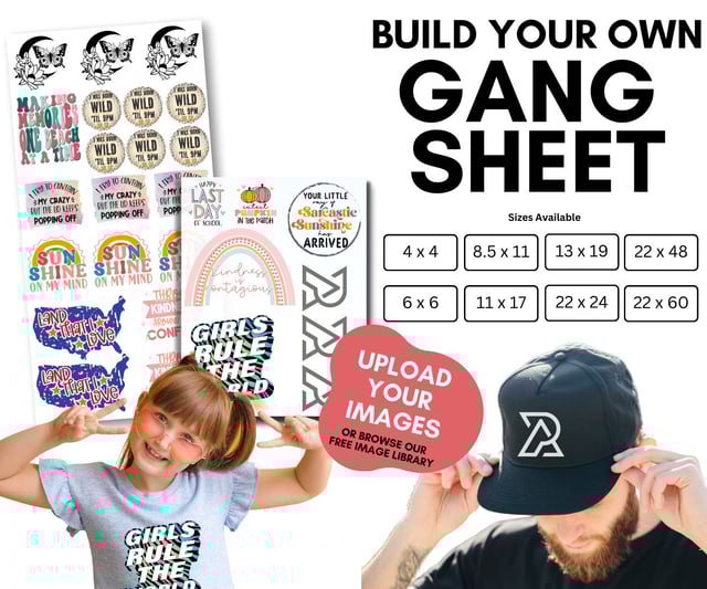 Custom Iron On / DTF Transfer Gang Sheet Builder