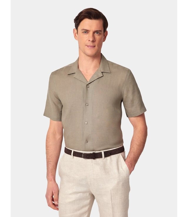 Slim Fit Khaki Shirt - Short Sleeve