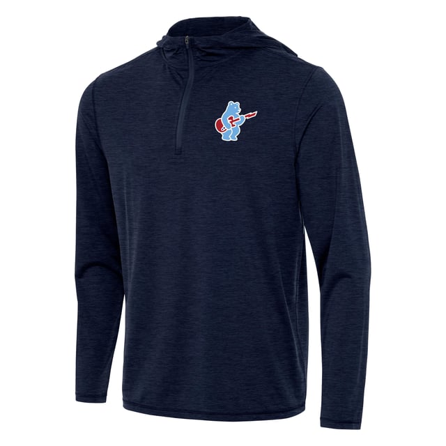 Chicago Cubs Blues Bear Navy Tidy Quarter Zip by Antigua